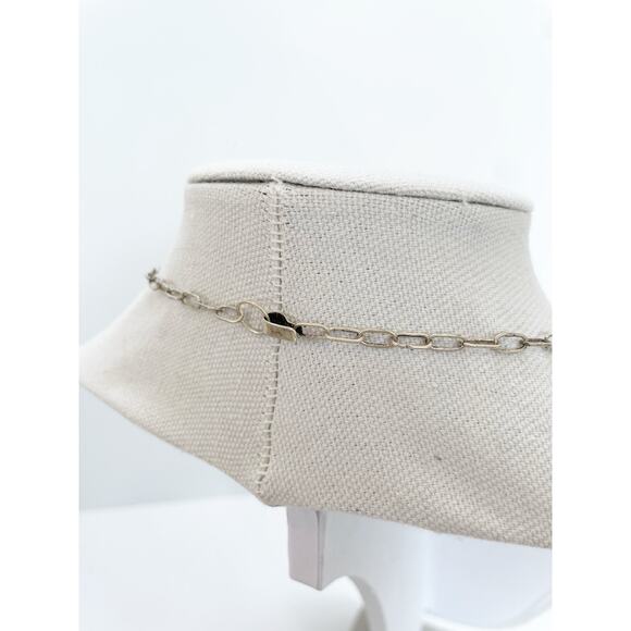 Hecho En Mexico Vintage Sterling Silver Blue Glass Statement Necklace - Picture 12 of 13